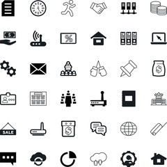 business vector icon set such as: handle, stack, mail, machinery, curve, synchronization, operator, electronic, lock, notepad, blue, net, offer, telephone, tourism, phone, fight, interview, bulletin