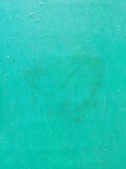 Green grunge wall. Contemporary closeup for lifestyle design. Wallpaper pattern. Old dirty wall texture. Design template.