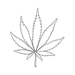 Cannabis marijuana leaf or hemp pot flat vector icon for apps and websites