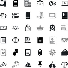 business vector icon set such as: tour, shirt, house, targeting, fitness, textile, glove, yes, maritime, hammer, justice, cottage, round, net, auction, seek, exam, attache, annual, view, device