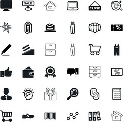 business vector icon set such as: investment, film, ring, movie, variable, focus, statistics, shoe, community, curve, star, like, supplies, agreement, christmas, cottage, view, security, saving, coin