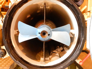 Close-up of a submarine's interior