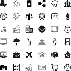 business vector icon set such as: operator, folder, light, conference, soft, space, holiday, center, boy, ray, study, ui, avatar, achievement, blue, airline, pile, locked, planning, show, solution