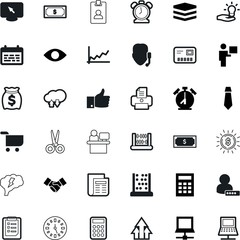 business vector icon set such as: partnership, identity, gesture, schedule, express, hairdresser, computing, target, gold, deadline, fashion, image, stress, hosting, printer, dial, consultant