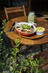 Chicken salad with lemonade