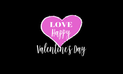 Happy Valentine's Day typography poster with handwritten calligraphic text.