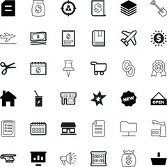 business vector icon set such as: test, drink, volume, million, voice, check, card, person, security, traditional, chart, shiny, tourism, calculation, simbol, link, engineering, honor, tag, winner