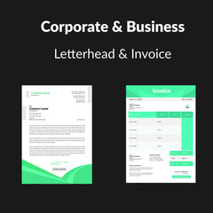 Corporate And Business Letterhead Invoice Template