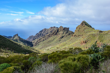 Fototapeta na wymiar Road in the mountains. beautiful road in the mountains. Masca Tenerife.