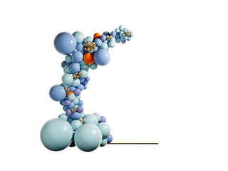 3d render of baloons decoration