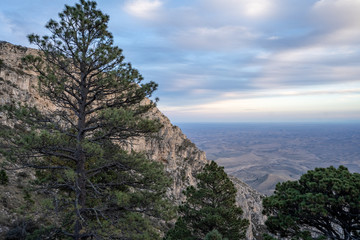 The sun sets over the mountains in West Texas.