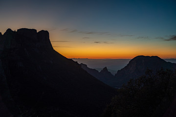 The sun sets over the mountains in West Texas. 