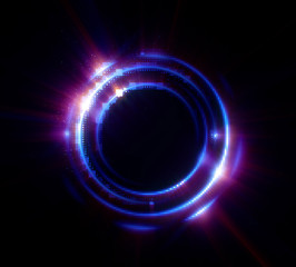 Vivid abstract background. Beautiful design of rotation frame.  .Mystical portal. Bright sphere lens. Rotating lines. Glow ring. .Magic neon ball. Led blurred swirl. Spiral glint lines.
