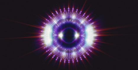 Vivid abstract background. Beautiful design of rotation frame.  .Mystical portal. Bright sphere lens. Rotating lines. Glow ring. .Magic neon ball. Led blurred swirl. Spiral glint lines.