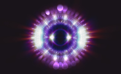 Vivid abstract background. Beautiful design of rotation frame.  .Mystical portal. Bright sphere lens. Rotating lines. Glow ring. .Magic neon ball. Led blurred swirl. Spiral glint lines.