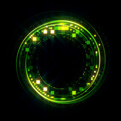Vivid abstract background. Beautiful design of rotation frame.  .Mystical portal. Bright sphere lens. Rotating lines. Glow ring. .Magic neon ball. Led blurred swirl. Spiral glint lines.