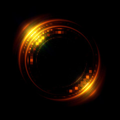 Vivid abstract background. Beautiful design of rotation frame.  .Mystical portal. Bright sphere lens. Rotating lines. Glow ring. .Magic neon ball. Led blurred swirl. Spiral glint lines.