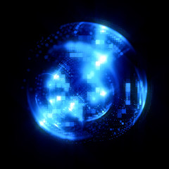 Vivid abstract background. Beautiful design of rotation frame.  .Mystical portal. Bright sphere lens. Rotating lines. Glow ring. .Magic neon ball. Led blurred swirl. Spiral glint lines.