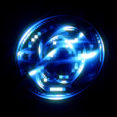 Vivid abstract background. Beautiful design of rotation frame.  .Mystical portal. Bright sphere lens. Rotating lines. Glow ring. .Magic neon ball. Led blurred swirl. Spiral glint lines.