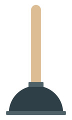 Toilet plunger vector icon flat isolated