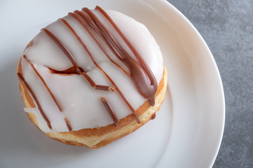 white iced ring doughnut