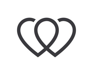 Heart vector icon Line, concept of love isolated on white