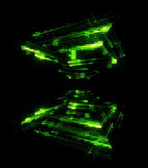 Empty podium. Disco panel. Rays view. Show magic party. Sports style. .Bright space. Stand square. Vivid stage. Exhibition space. Core..Demo place. 3d render. Glint check scene. Glare bright blocks.