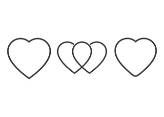 Heart vector icon Line, concept of love isolated on white