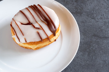 white iced ring doughnut