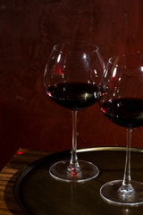 Brunello di Montalcino wine ballons, an italian red wine from Valdorcia in Tuscany 