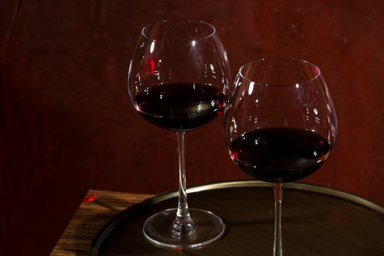 Brunello di Montalcino wine ballons, an italian red wine from Valdorcia in Tuscany 