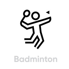 Badminton sport icons.