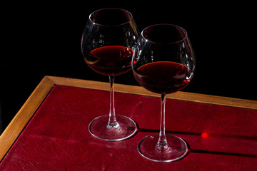 Brunello di Montalcino wineglasses, an italian red wine from Valdorcia, Tuscany