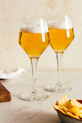 Beer in Calyx, blonde pils or pilsner