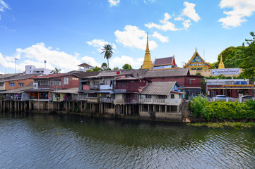 Naklejka premium Chathaboon waterfrontor wat bot, iconic of Chanthaburi city old town in Thailand