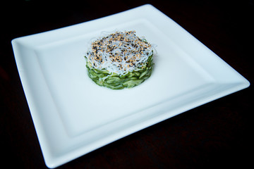 bifum and sunomonu with sesame , asian food, japanese cuisine