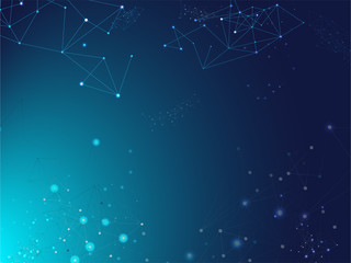 Fototapeta premium Big Data Information, Polygonal Triangular Nodes. 