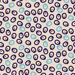 Seamless pattern hand drawn dot circles texture vector.