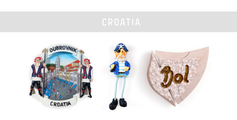Souvenir (magnet) from Croatia isolated on white background