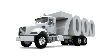 3D illustration of truck with number 7000
