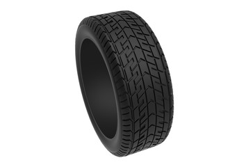 Car Wheel Isolated on White, 3D Rendering