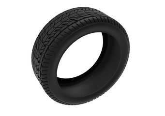 Car Wheel Isolated on White, 3D Rendering