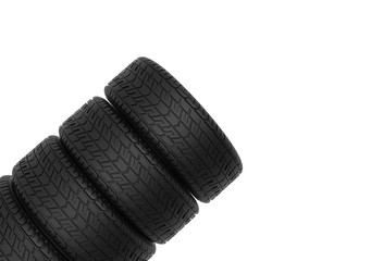 Car Wheel Isolated on White, 3D Rendering