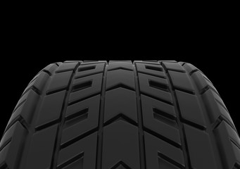 Wheels on Black Background, 3D Rendering