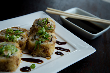 sushi  Hot Roll Philadelphia  a plate, asian food, japanese cuisine