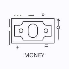 Money thin line icon. Finance concept. Outline vector illustration