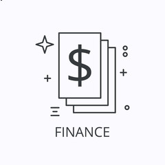 Finance thin line icon. Dollar concept. Outline vector illustration