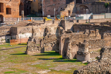 Ruins in Via dei Fori Imperiali, Rome, Italy.