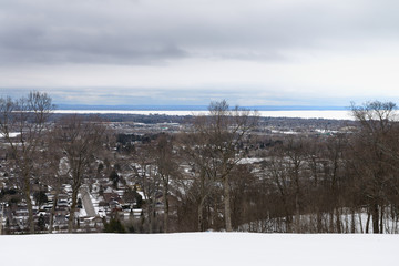 Overview of North Bay Ontario and Lake Nipissing from the Laurentian Ski Hill