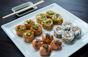 japanese food on a plate, asian food, japanese cuisine